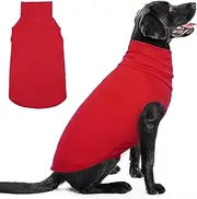 IECOii Fleece Vest - Grey, XXX-Large, Christmas Dog Winter Clothes, Turtleneck Pullover Dog Pajamas, Warm Fleece Sweater for Labrador