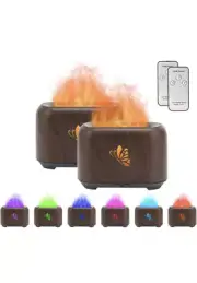 150ml Flame Diffuser Humidifier Prevents Dryness Silent Operation Wood Grain US