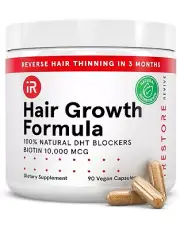 iRestore Hair Growth Supplement for Hair loss With Biotin & DHT Blockers 90ct