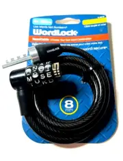 WordLock Bicycle Combination Flex Steel Cable Lock 4ft X 120 cm (Black)