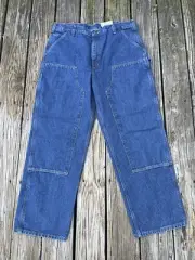Vtg Carhartt B73 DST Men’s Double Knee Logger Carpenter Denim Jeans Size 38x32