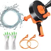 Drain Auger,43ft Plumbers Snake with Drill Attachment, Drain Snake Toilet Aug...
