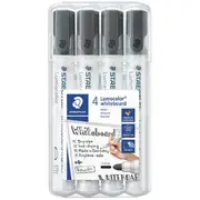 Staedtler Lumocolor Whiteboard Markers Bullet Black 4 Pack