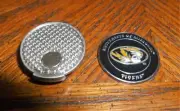 University of Missouri Tigers 1" Golf Ball Marker 2 Sided & Hat clip NCAA