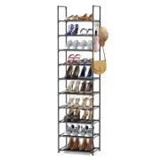 10 Tiers Tall Shoe Rack, 20-25 Pairs Boots Organizer Storage Sturdy Narrow Sh...