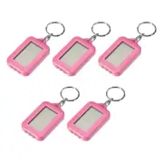 Mini LED Keychain Flashlight Torch Solar with Hook Pink 5Pcs