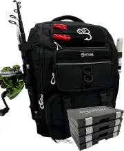 Fishing Backpack, Fishing Tackle Backpack with Rod Holders, 40L Tackle Bag with
