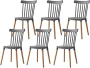 [Priceworth] Nora Dining Chairs, Partner for your Dining Table, Living Room Furniture, 40% Polypropylene and 40% Wood Construction, Legs made from Timber and Beech Wood, Set of 6, 84.5 H x 43W x 48 D CM
