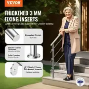 47.2in Handrails for Outdoor Steps 3 Crossbars Staircase for Porch Deck