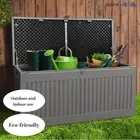 Outdoor Storage Box Container Garden Toy Indoor Tool Chest Sheds 270L Dark Grey