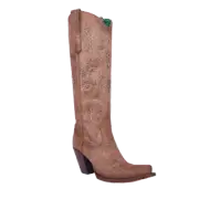 Corral Ladies Cheetah Metallic Suede Tall Brown Western Boots A4466