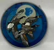 Amia Geese, Hand-Painted Glass Circle Suncatcher, 4-1/2 Inches, 7861