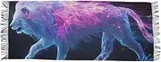 [AIXIWAWA] Women's Pashminas Scarf Shining Lion Print, Shawls Wrap Lightwight with Tassel for Evening Dress Dinner Party, Multicolor