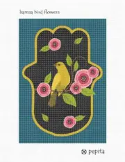 Hamsa Bird Flowers Needlepoint Kit or Canvas