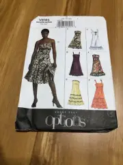 Vogue Pattern 8185 Misses Dress Self-Lined Bodice Tiered Hemline 12 14 16 UC