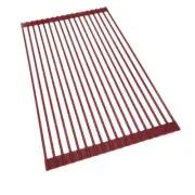 Curtis Stone Roll Up 20" x 13" 2-in-1 Drying Rack/Trivet - Red