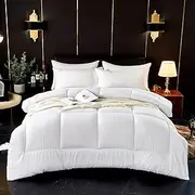 ComfyWell Single Duvet – Plain Quilt Comforter Bedspreads, Coverlets & Sets, 1 Pillowcases Warm and Anti Allergy All Season Coverless Duvet, Throws for Bed. (Single (135x200cm), White)