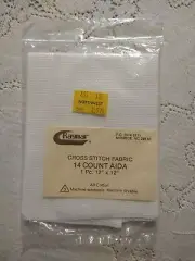 RayMar Cross Stitch Fabric 14 Count Aida 100% Cotton Fabric 12" x 12" White