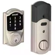 Schlage Camelot Satin Nickel Connect Smart Deadbolt Z-Wave Plus BE468ZP CAM 619