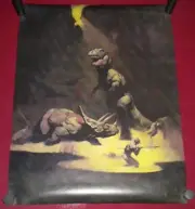 Frank Frazetta Tyrannosaurus Rex Triceratops Poster 18x23 Dinosaur Battle Print