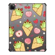 iPad Pro 12.9-inch (5th/6th gen) iPad Impact Case Cute Frog Ice Cream Cone with Peach Strawberry Cherry - Kawaii Animal with Sweet Food & Fruit
