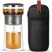 Modern Glass Tea Infuser Teapot, Smart One Touch Tea Maker for Loose Tea Diffus