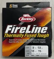 BERKLEY FIRELINE THERMALLY FUSED TOUGH 30 LB 125 YRDS SMOKE COLOR BRAID