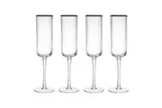 4pc Mikasa Sorrento Crystal Flute Drinking Glass Set 200ml
