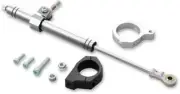 DS Satin Chrome Steering Damper Kit for Harley Dyna Switchback 13-16