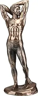 Veronese Design 11 3/4 Tattooed Male in Tights Strething Pinup Pose Cold Cast Resin Bronze Finish Sculpture