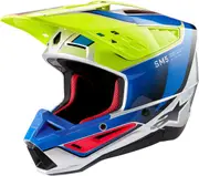 Alpinestars S-M5 Sail 2024 Motocross Helmet, blue-yellow, Size 2XL for Men Blue Yellow