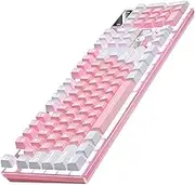 HOMSFOU RGB Gaming Keyboard White Luminous Keyboard Full Size Natural Transition Light 104 Keys