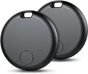 Air Tag Tracker Bluetooth Item Finder-2 Pack，Compatible with Apple Find My APP (iOS Only) Replaceable Battery, IP67 Waterproof, Suitable for Luggage, Bags, Wallets, Backpacks, Keys Tracking Tag, Black