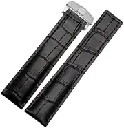 [UMCNVV] Genuine Cowhide Watch Band For TAG Heuer Carrera Lincoln 19mm 20mm 22mm Black Brown Folding Buckle Watch Strap Men