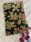 April Cornell Christmas Mistletoe Black Red Tassel Tablecloth Rectangle