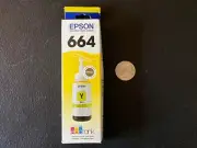 Genuine Epson T664 Yellow Ecotank Refill Ink Bottle 70mL NEW SEALED 4/2018