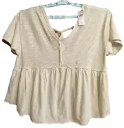 American Eagle Top BOHO baby doll peasant Short sleeve Prairie Sz M beachy NWTS