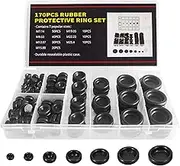 170PCS Rubber Grommet Kit, Closed Rubber Hole Plug, Rubber Grommets for Wiring Protection, Firewall Grommets Automotive, Drill Hole 7 Sizes M7.14, M9.53, M12.07, M15.88, M19.05, M22.23, M25.4