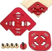 3Pcs Radius Jig Router Templates, Aluminium Alloy Round Corner Radius Jig Tool Set, Woodworking Round Corner Chamfer Template, T-Corner R-Corner Router Template for Workbench Edge/3053