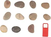 TEHAUX Unique Hand-Painted Rocks Set 10pcs DIY Stones with Bracket Stones for Painting Natural Pebbles 2-4cm Kids Art Project