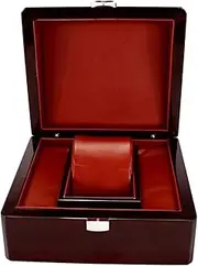 Watch Display Box Glossy Wood Watch Bracelet Leather Pillow Box Jewelry Organizer Necklace Stand Display Jewelry and Watch Storage Organizer Watch Cases for Men FANDIAO