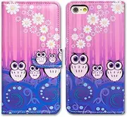 iPhone SE 2022 Case,iPhone SE 3rd gen Case,iPhone SE 2020 Case,Bcov Purple Owl Flower Leather Flip Wallet Case Cover with Card Slot Holder Kickstand for New 4.7" iPhone SE/iPhone 8/iPhone 7