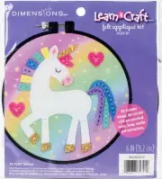 Dimensions Learn-A-Craft Felt Applique Kit 6" Round-Unicorn 72-75341