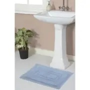 HOME WEAVERS INC Bath Rug Rectangle Blue Mat Opulent Reversible 100% Cotton