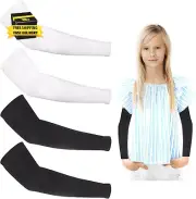 2 Pairs Kids Arm Sleeves Youth Arm Sleeves Breathable Elastic Arm Compression Sl