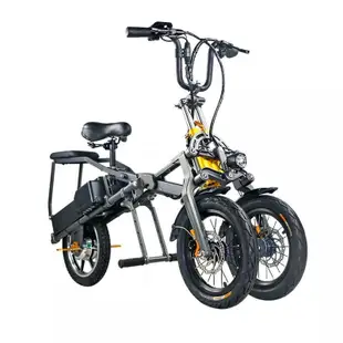 【特價優惠】簡行倒三輪折疊電動自行車親子款帶娃電瓶車防側滑上班成人代步車