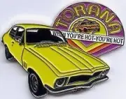 GTR XU1 Torana, yellow car lapel/hat pin badge C040804
