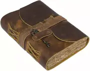 Vintage Leather with Deckle Edge Paper Blank Diaries and Journals