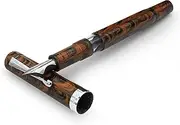 Jaipur V2 Piston Filled Refillable Fountain Pen - Brown Ultra Flex Cursive Pen w/Stainless Steel Nib - Luxury Pens w/Acrylic Body & Ebonite Feed - Fountain Pens for Journaling & Calligraphy