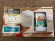 CORELLE COORDINATES STONEWARE LANDSCAPE SALT & PEPPER SET IN ORIGINAL BOX 1997